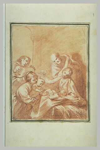 Sainte Famille avec sainte Elisabeth, le petit saint Jean et un berger, image 1/1