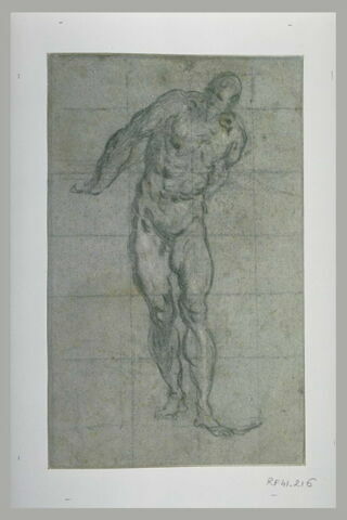 Etude d'homme nu, de face, le bras gauche devant la poitrine, image 1/1