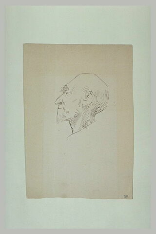 Tête d'homme, au crâne chauve, avec petite barbiche, image 1/1