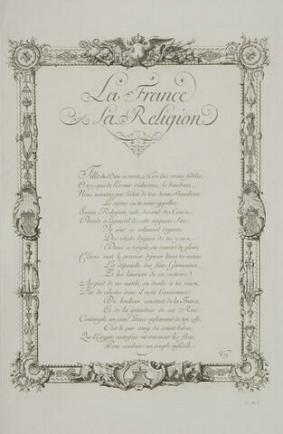Texte gravé : la France et la Religion, image 1/1