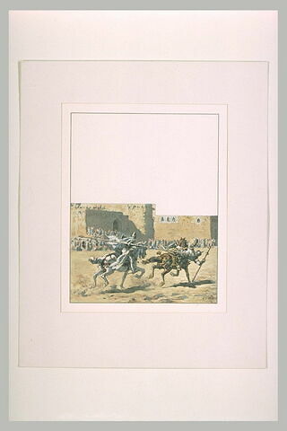 Patrice, le chrétien, combat un cavalier persan