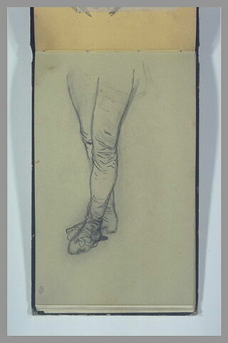 Jambes d'un homme chaussé de bas et d'escarpins, image 1/1