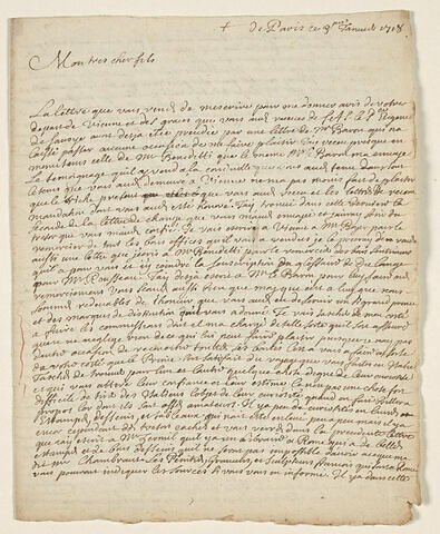 31 janvier 1719, Paris, à son fils Pierre-Jean Mariette, image 1/5