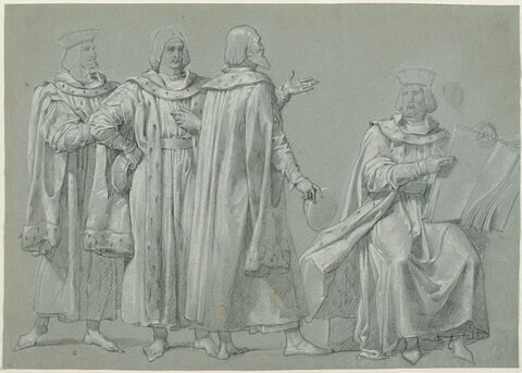 Groupe de personnages en costume du Moyen âge, image 1/1