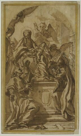 Vierge à l'Enfant entourée d'anges avec saint Charles Borromée et saint Ignace de Loyola