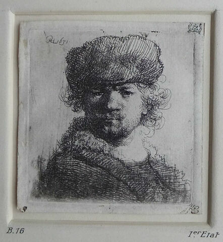 Rembrandt au bonnet rond et fourré, image 1/2