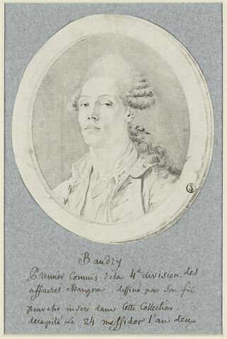 Baudry dessiné par son fils, décapité le 24 messidor, an II
