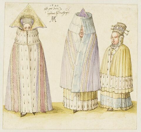 Costume d'hiver de trois dames de Livonie, image 1/1