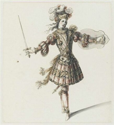 Costume pour un combattant du combat à la barrière de l'opéra "Amadis"