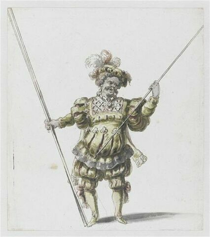 Costume pour un nain portant des lances pour le combat à la barrière de l'opéra Amadis, image 1/1