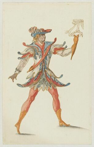 Costume pour un passager milésien se disputant un trépied d'or pour le « Ballet du roi, dit Ballet d'Apollon »,