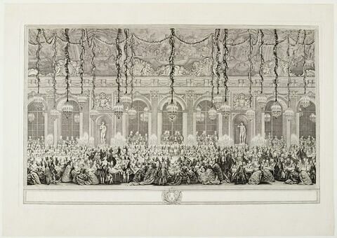 Le jeu du roi dans la grande galerie de Versailles, à l'occasion du mariage du Dauphin en 1745, image 1/1