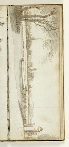 Paysage avec les églises de Rijnsburg, d'Oegstgeest (?) et le poste de péage d'Oegstgeest appelé Leidsehek, image 1/1