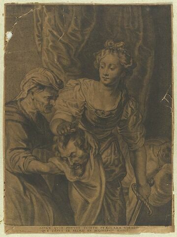 Copie gravée d'après Rubens : Judith tenant la tête d'Holopherne, image 1/1