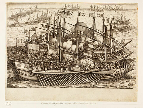Principaux faits du règne de Ferdinand Ier, Grand Duc de Toscane : Combat de six galères contre trois vaisseaux Turcs, image 1/1