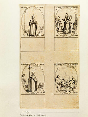 Sainte Othilie; Saint Nicaise et Sainte Eutropie; Saint Agnelet; Saint Thyrse et Saint Callinique, image 1/1