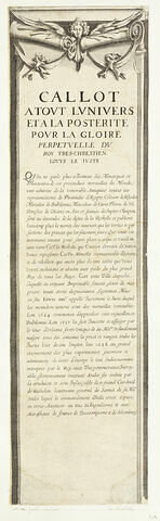 Le siège de la Rochelle : Bordure latérale : texte en français