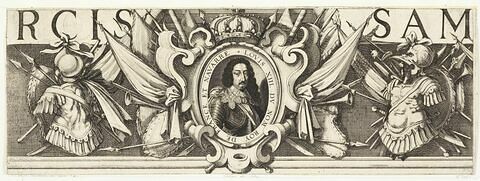 Siège de Saint-Martin de Ré. Bordure: Portrait de Louis XIII