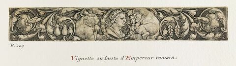 Vignette au buste d'empereur romain, image 1/1