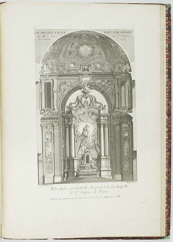 Elévation du projet de chapelle à Saint Sulpice de Paris (planche 101, série R)