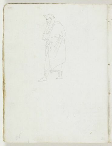 Figure d'homme debout, drapé à l'antique, de profil vers la gauche, image 1/1