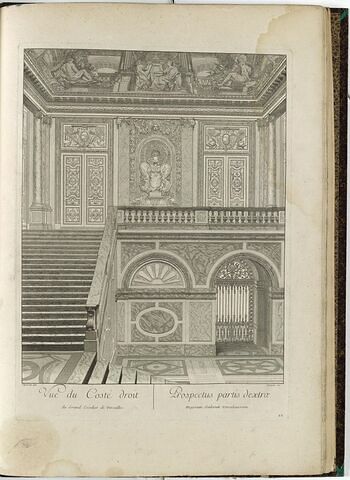 Vue du Côté droit, du Grand Escalier de Versailles.