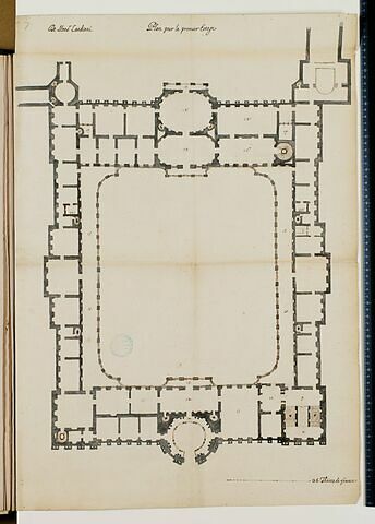 Projet pour le Louvre. Plan du premier étage pour les bâtiments de la Cour Carrée, 1664, image 1/1