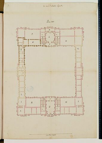 Projet pour le Louvre. Plan du premier étage pour les bâtiments de la Cour Carrée, 1664, image 1/1