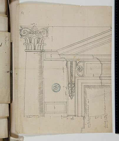 Etude de colonne et de fenêtre pour la Cour Carrée du Louvre