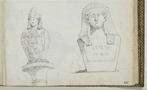 Vase canope et buste égyptien, image 1/1