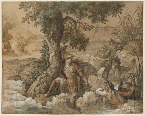 Achille luttant contre les flots du Scamandre et du Simoïs