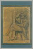 Homme en costume du XVIè siècle, assis sur un panier renversé, image 2/2