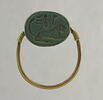 bague à chaton mobile ; bague en anneau à extrémités enroulées ; bague en anneau mince ; scarabée, image 1/2