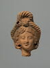 figurine de tête de femme romaine à cou fermé, image 1/2