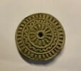 boucle d'oreille en poulie  ; pion de jeu en poulie, image 1/2