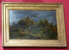 Paysage boisé, dit aussi Forêt de Fontainebleau à l'automne, image 1/3