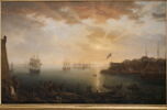 Vue de la rade de Brest prise au bas de la batterie du château en regardant le goulet, image 1/2