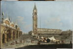 Vue de la place Saint-Marc à Venise avec un charlatan sur des tréteaux, image 1/3