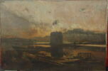 Vue du barrage de Bezons, soleil couchant (Seine-et-Oise), image 1/2
