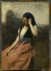 Jeune femme à la jupe rose, dit aussi Jeune femme accoudée sur le bras gauche., image 1/2