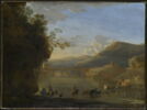 Paysage avec un troupeau traversant une rivière, image 1/3