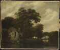Paysage avec une laveuse de linge près d'une chaumière, image 1/3