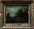 Paysage rocheux, avec chariot, cavalier et passants cheminant, image 2/2