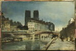 Notre-Dame de Paris vue du quai Saint-Michel avec le Petit Pont, image 1/3