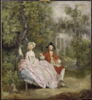 Conversation dans un parc, dit auparavant Portrait de Thomas Gainsborough et de sa femme, Margaret Burr (1728-1798), et parfois aussi Portrait de Thomas Sandby (1721-1798), dessinateur et architecte) et de sa femme, ou Portrait de Paul Sandby (1725-1809, aquarelliste et graveur) et de sa femme., image 5/5