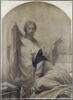 La communion mystique de sainte Catherine de Sienne, dit parfois à tort La communion mystique de sainte Claire. Grisaille inachevée., image 3/3