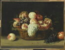 Panier de grenades, pêches et raisins, image 1/2