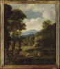 Paysage boisé avec personnages assis près d'une cascade, image 19/19