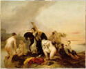 Clélie passant le Tibre pour fuir le camp du roi étrusque Porsenna où elle était retenue en otage, image 2/3