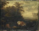 Bestiaux dans un paysage italianisant avec fontaine, image 1/2